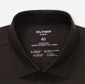 Olymp Businesshemd OLYMP No. Six 24/Seven super slim, Herren, Gr. 45, N-Gr, schwarz, Web, Obermaterial: 92% Baumwolle, 8% Elasthan, sehr schmal, Hemden Busi