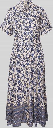 Lollys Laundry Hemdblusenkleid aus Viskose mit Bindeg&uuml;rtel Modell BlakeLL in Marine, Gr&ouml;&szlig;e XS