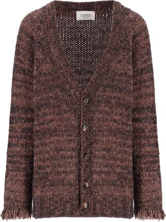Laneus Cardigan con frange - Marrone