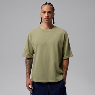 Nike Jordan Mens Jordan Flight Heavyweight Short-Sleeve Top in Green | IF1911-334