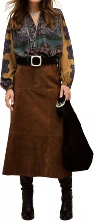 BA&SH Baker Long Sleeves Henley Collar Top In Chocolate