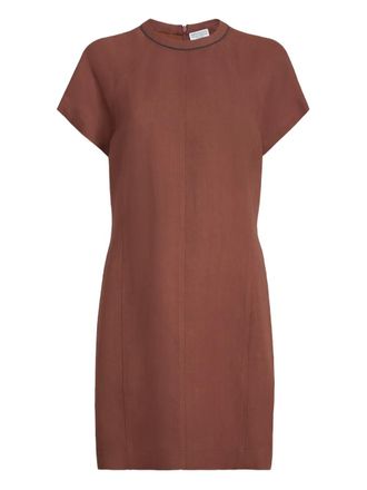 Brunello Cucinelli Midi-jurk met afwerking - Oranje