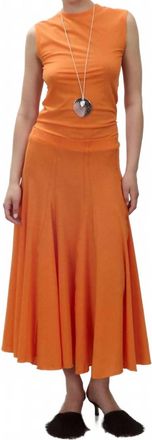 Alysi Fine Jersey Godet Skirt In Orange