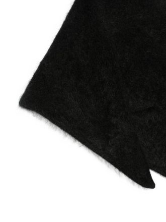 Soft Goat Brushed Knit Scarf - Black