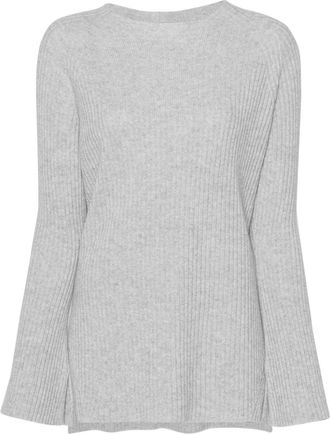Twin-Set lurex ribbed-knit jumper - women - Wool/Polyester/Cashmere - L - Grey