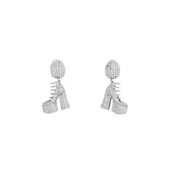Marc Jacobs Pave Kiki Boot Earrings - Dames - Oorbellen - Grijs - ONE Size - Accessoires