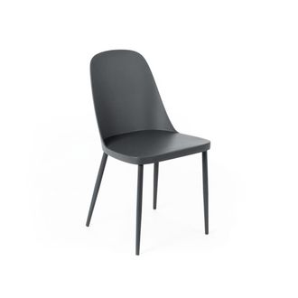 MondoViro Juego de 4 sillas comedor modernas de polipropileno negro 55x46 cm 80h