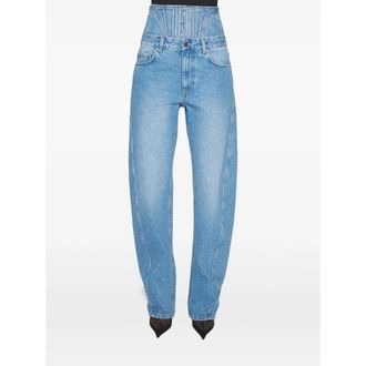 MUGLER Corset-detail Curved Jeans