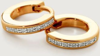 Monica Vinader Gold Diamond Mini Huggie Earrings Diamond