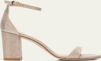 Stuart Weitzman Nudist 75mm Metallic Block Sandals