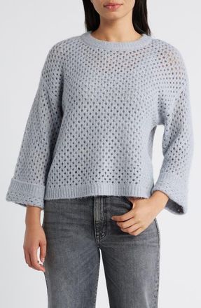 Wit & Wisdom Open Stitch Cuffed Sweater in Blue Shadow at Nordstrom, Size X-Small