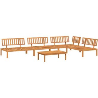 vidaXL Set De Sof&aacute;s De Palets De Jard&iacute;n 5 Pzas Madera Maciza De Acacia Vidaxl