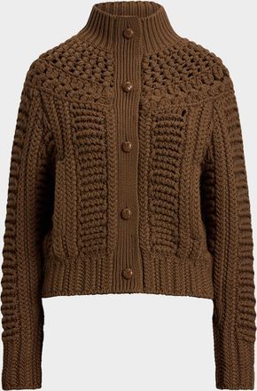 Ralph Lauren Collection Hand-Knit Yoke Cashmere Cardigan