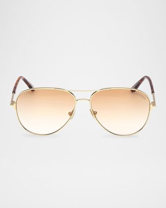 Tom Ford Clark Metal Aviator Sunglasses