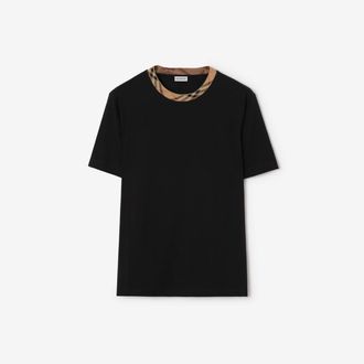 Burberry Check Trim Cotton T-shirt