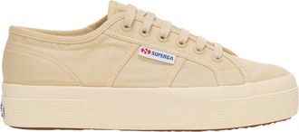 Superga Womens Unisex Adult 2740 Linen Platform Trainers (Beige/Off White) - Size UK 4.5