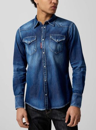 Dsquared2 Mens Worn denim Western shirt