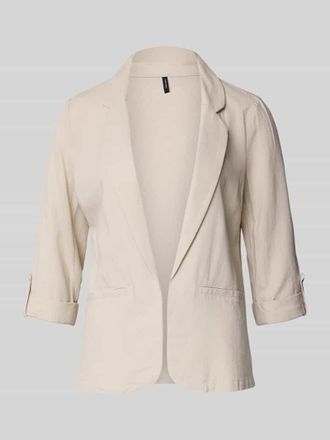 Vero Moda Loose Fit Kurzblazer aus Viskose-Leinen-Mix Modell JESMILO in Sand, Gr&ouml;&szlig;e XL