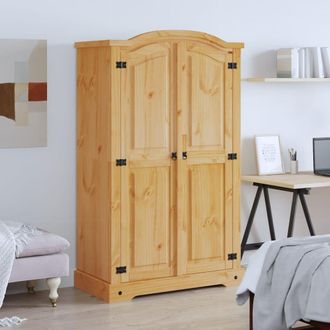 Berkfield Home Wardrobe Mexican Pine Corona Range 2 Doors in Brown
