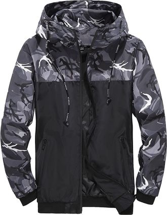 Generic Camouflage Softshell Jackets Mens Thin Men Hiking Jacket Full Zip Waterproof Hooded Outdoor Workwear Jackets With Multi Pockets Military Tactical Jack