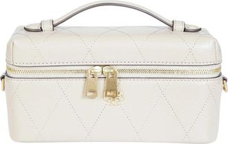 Tory Burch Charlie Quilted Vanity Case - Dames - Handtassen - Beige - ONE Size - Leer - Tassen
