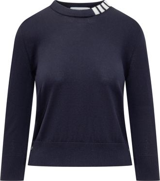 Thom Browne Navy Blue Cotton Sweater