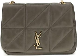 Saint Laurent Groene Kalfsleren Bos Taurus Schoudertas