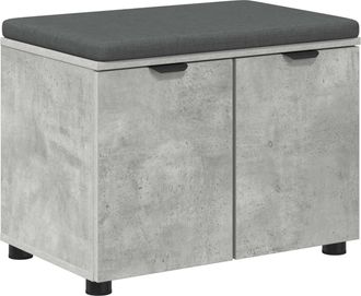 vidaXL Banco De Entrada Con Coj&iacute;n Gris Concreto 60 X 38 X 46 Cm Vidaxl
