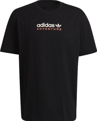 adidas Mens adidas originals Mtn Spr Tee Alphabet Logo Printing Sports Round Neck Short Sleeve Black T-Shirt HF4775