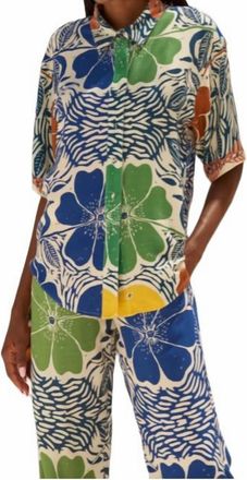 Carolina K Aries Shirt In Etched Flower Multi