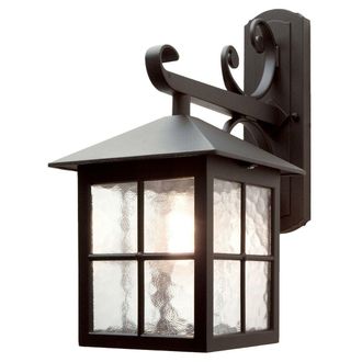 Loops IP43 Wall Light Sconce Black LED E27 100W Bulb External d00201