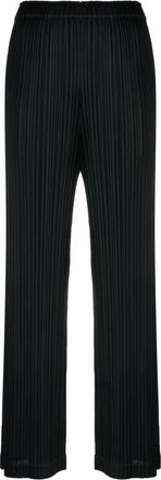 Pleats Please Issey Miyake Thick Bottom 2 pleated trousers - women - Polyester - 5 - Black