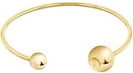 Calvin Klein Pulsera con esferas de acero ba&ntilde;ado en oro