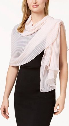 Betsey Johnson Womens Solid Georgette Pleated Evening Wrap In Blush
