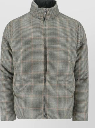 Thom Browne casual high collar jacket striped quilting