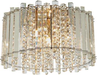 Loops Flush Ceiling Light Clear Crystal & Chrome Plate 4 x 28W G9 clear capsule