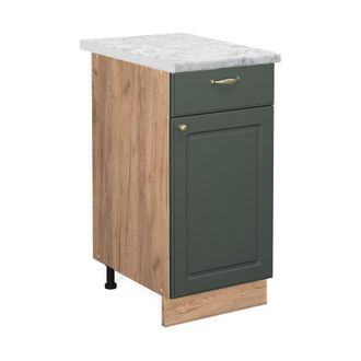 Vicco Mueble Bajo De Cocina Fame-line, Verde Dorado Casa De Campo, 40 Cm, Et M&aacute;rmol