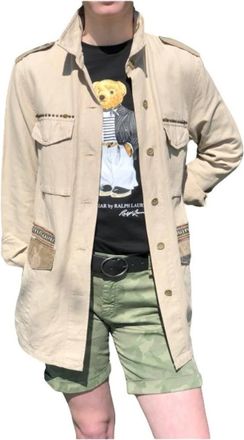 Mason's Camouflage Safari Shirt Jacket - Dames - Zomerjassen - Beige - L - Katoen - Jassen