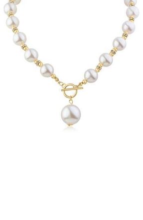 Jardin Bubble Faux Pearl & Crystal Toggle Necklace in White/Gold at Nordstrom Rack