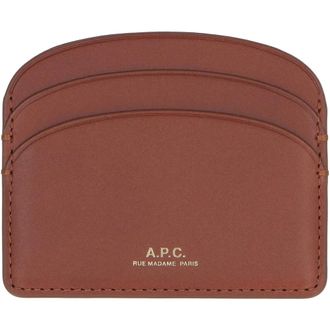 A.P.C. Wallets & Cardholders, female, Brown, Size: ONE SIZE Logo Detail Leather Card Holder