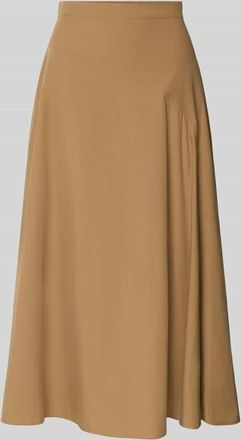Max Mara Ausgestellter Maxi-Rock aus reiner Baumwolle Modell ZATTERA in Mittelbraun, Gr&ouml;&szlig;e 34