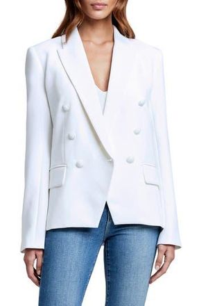L'agence Kenzie Double Breasted Blazer in Whitewhit at Nordstrom Rack, Size 8