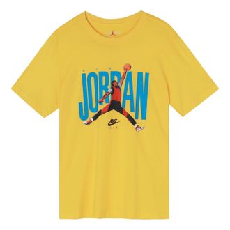 Nike Jordan Mens Air Jordan Design Short Sleeve Yellow T-Shirt CJ6307-728