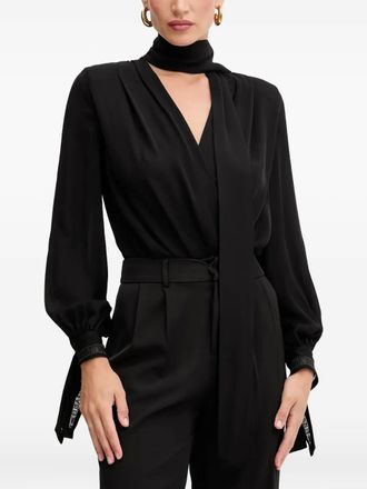 Elisabetta Franchi tie-neck long-sleeve top - Nero