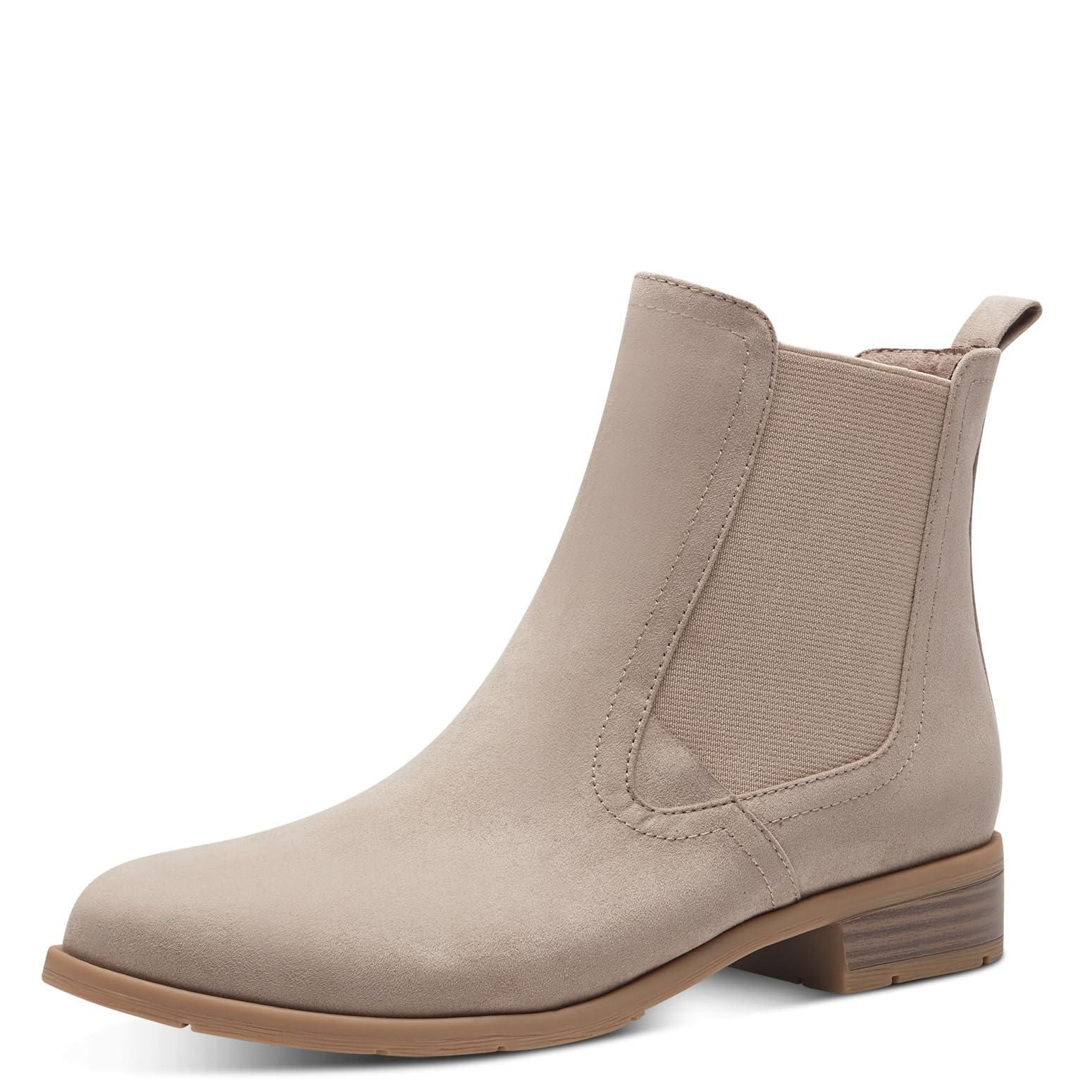 Marco Tozzi Damen Chelsea Boots Flach zum Schlupfen, Braun