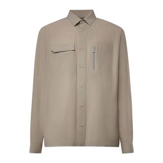 Herno Heren, Overhemden, Beige, Maat: L Zijde