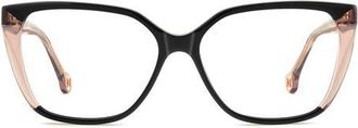 Carolina Herrera 55mm Cat Eye Optical Glasses in Black Pink at Nordstrom