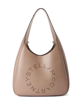 Stella McCartney logo slouchy shoulder bag - Brown