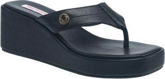 True Religion Latto Slip on Wedge Sandal in Black at Nordstrom, Size 10