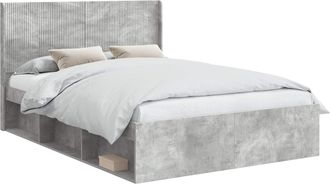 vidaXL Estructura De Cama Con Almacenamiento Y Cabecero Gris Hormig&oacute;n Vidaxl